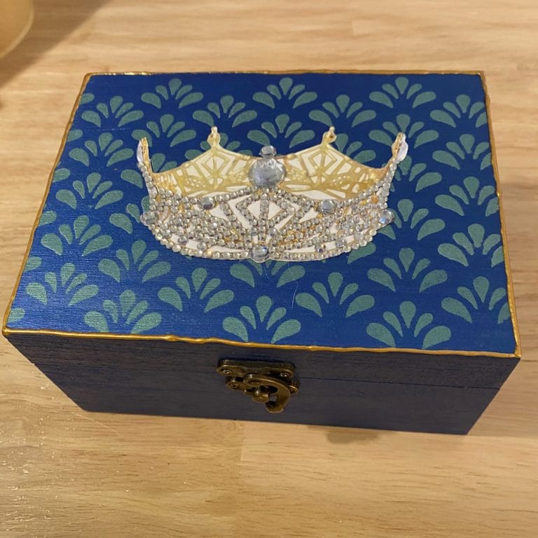 Crown Keepsake Boxes Miss America Crown Memory Box Blue