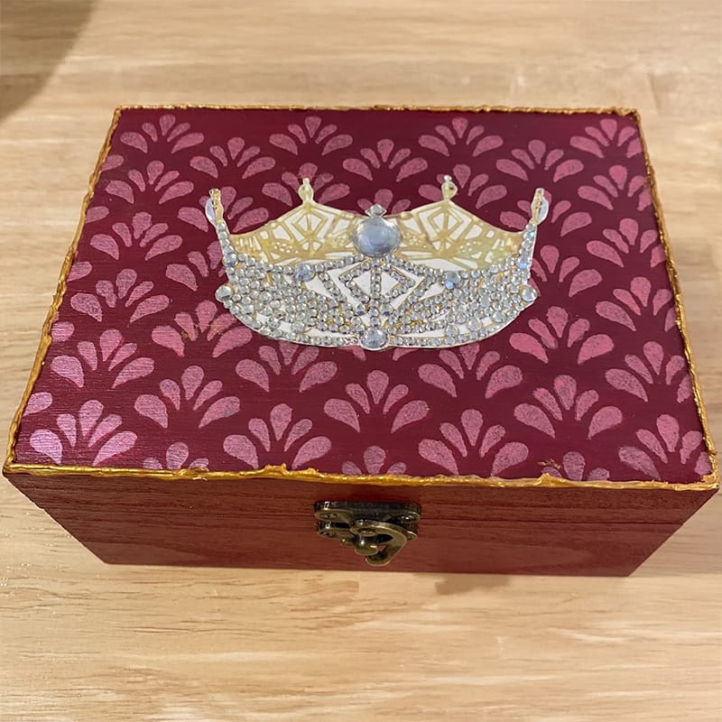 Crown Keepsake Boxes Miss America Crown Memory Box Red